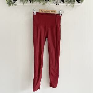 Lululemon Women’s Daily Lineup 7/8 Tight 25” Leggings In Red Wine Color 4